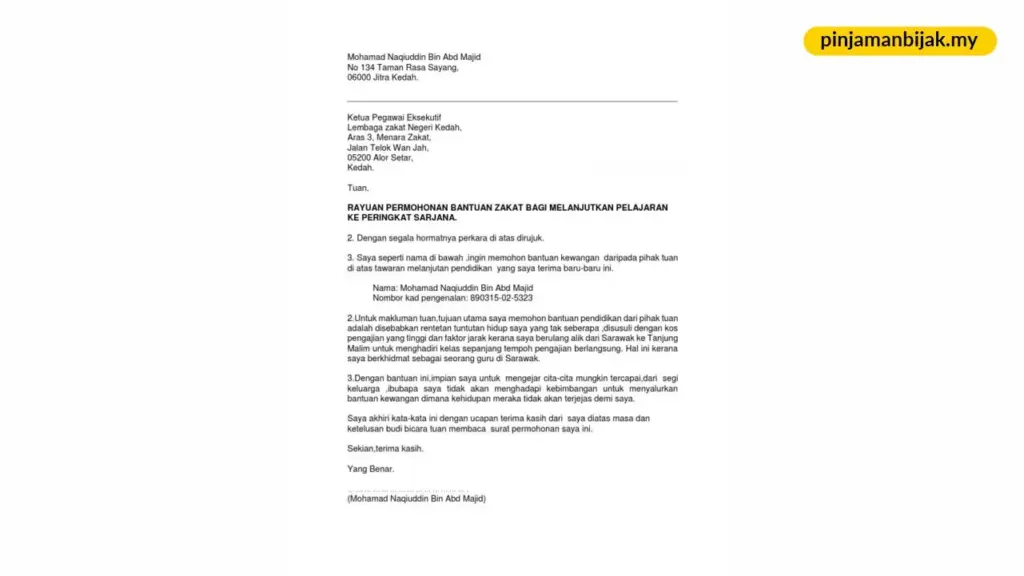 cara memohon bantuan zakat kedah