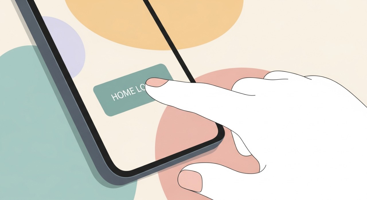 Panduan Semak Baki Pinjaman Perumahan Melalui App 2026 1 Tangan seseorang sedang menyentuh skrin telefon pintar pada bahagian menu untuk menyemak pinjaman perumahan.