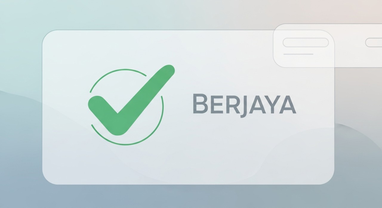 Panduan Penuh Cara Tukar Limit Bank Islam GO & ATM 1 Skrin ringkas dengan ikon tanda semak hijau besar, menunjukkan perubahan atau kemas kini had transaksi yang berjaya.