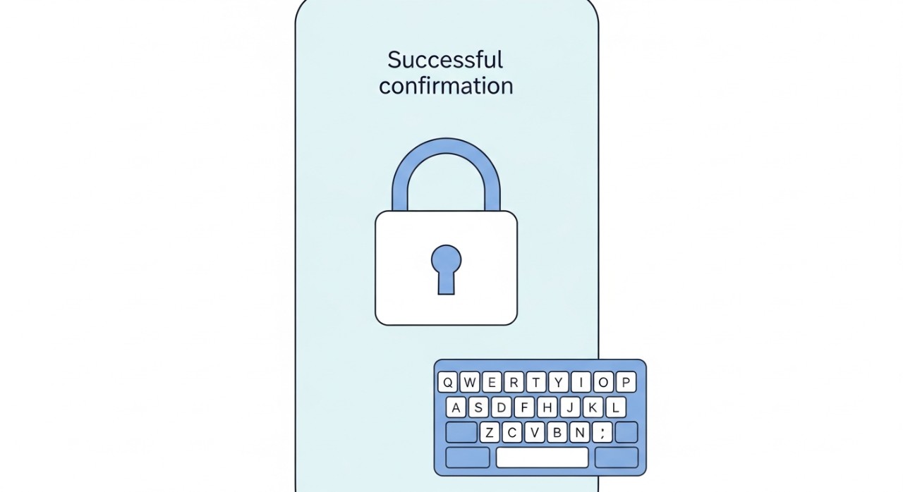 Ilustrasi kunci mangga dan kod pengesahan yang digunakan untuk mengesahkan perubahan had pemindahan.
