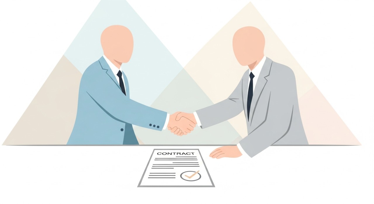 Cara Selesaikan Masalah Bankrap di Malaysia: Panduan Penuh 1 Dua individu sedang berjabat tangan di atas meja yang dipenuhi dokumen perjanjian baru.