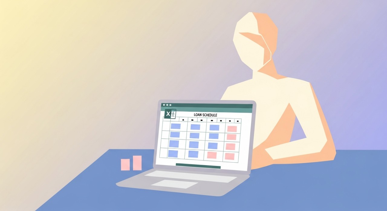 buat jadual pinjaman guna excel