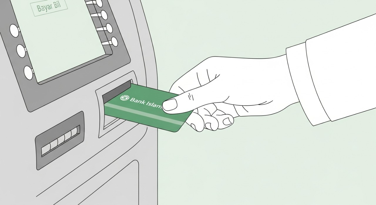 cara bayar bil di atm bank islam