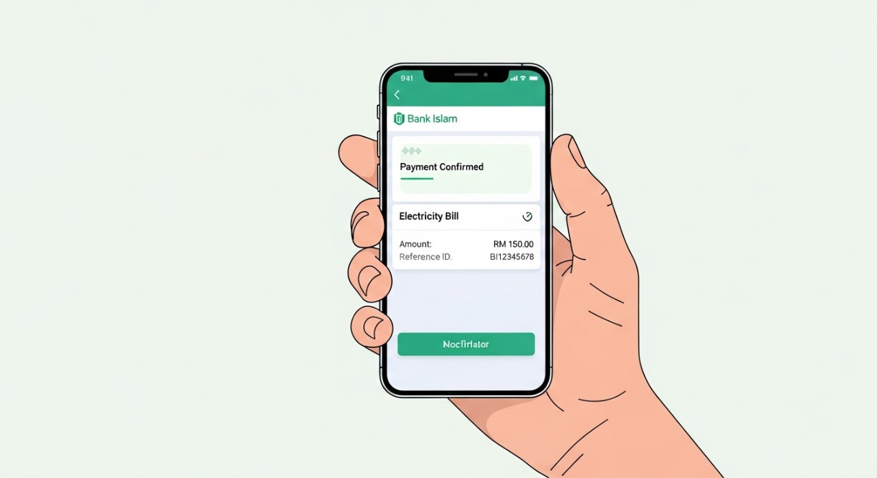 cara bayar bil elektrik online bank islam