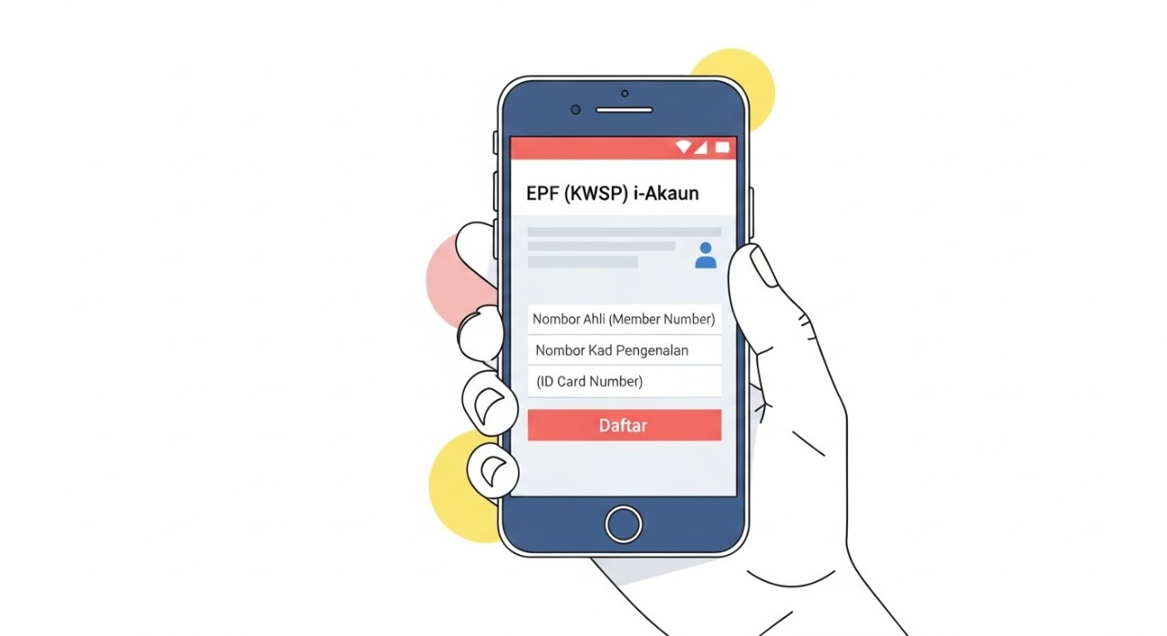 cara daftar i akaun kwsp online handphone