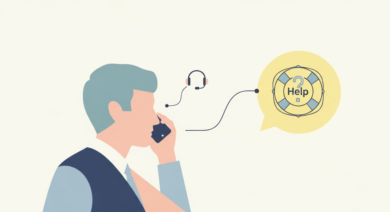 Cara Batalkan Transfer dan Dapatkan Balik Duit GXBank 1 Seorang pengguna sedang bercakap dengan ejen khidmat pelanggan melalui telefon di hadapan logo GXBank yang kecil.