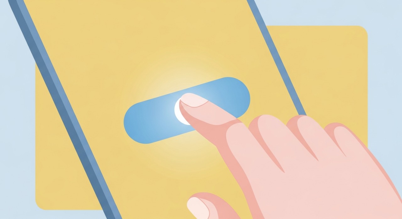 Cara Semak Baki Pinjaman Melalui App Bank Rasmi 2026 1 Tangan seseorang sedang menyentuh skrin telefon pintar untuk log masuk ke dalam aplikasi perbankan.