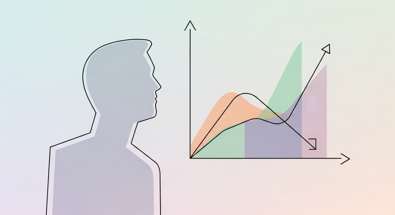 Memahami Apa Itu Outstanding Balance Pinjaman 1 Seseorang sedang memikirkan angka-angka pinjaman dengan grafik pertumbuhan atau penurunan.