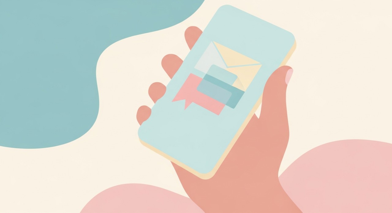 Cara Mudah Semak Baki Pinjaman Melalui SMS Terkini 2026 1 Tangan memegang telefon bimbit dengan ikon mesej atau notifikasi di skrin.