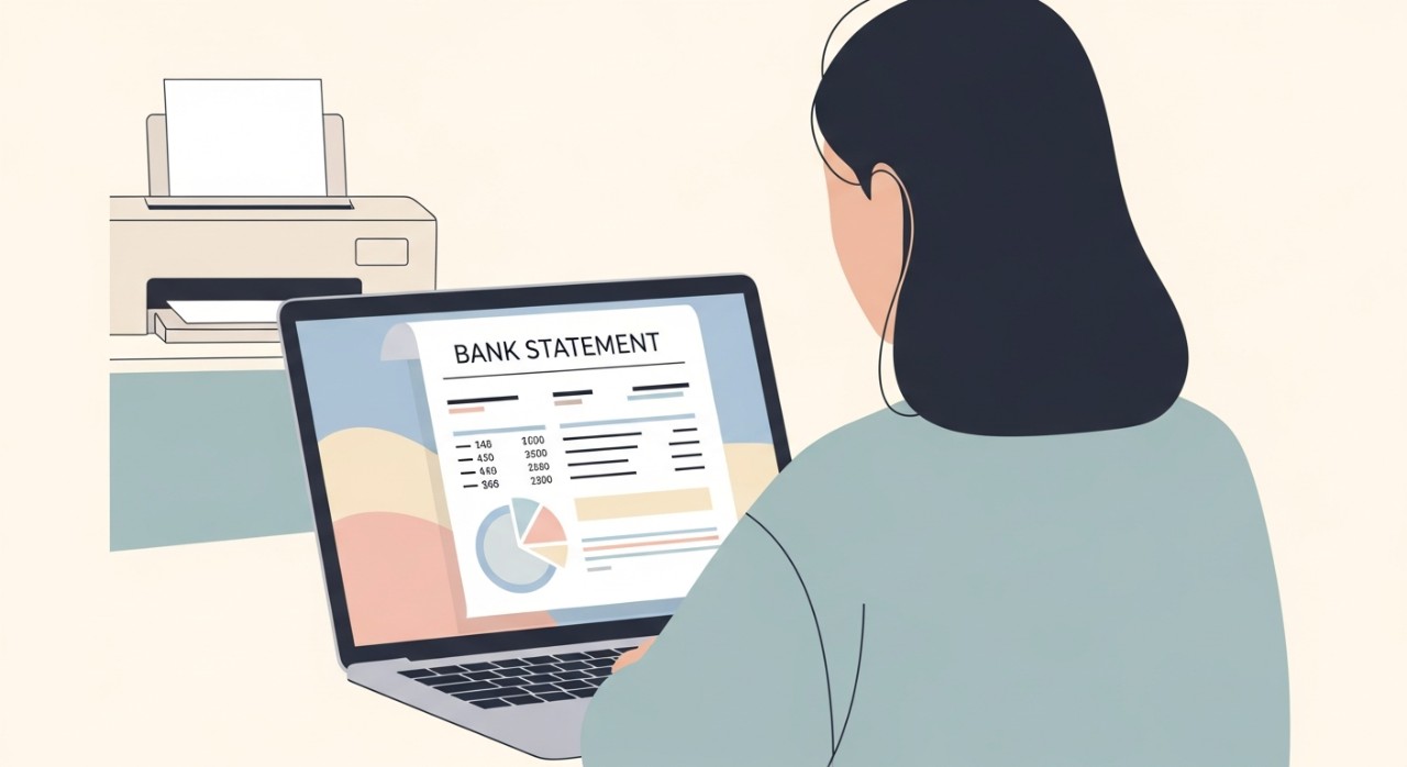 cara print statement bank islam