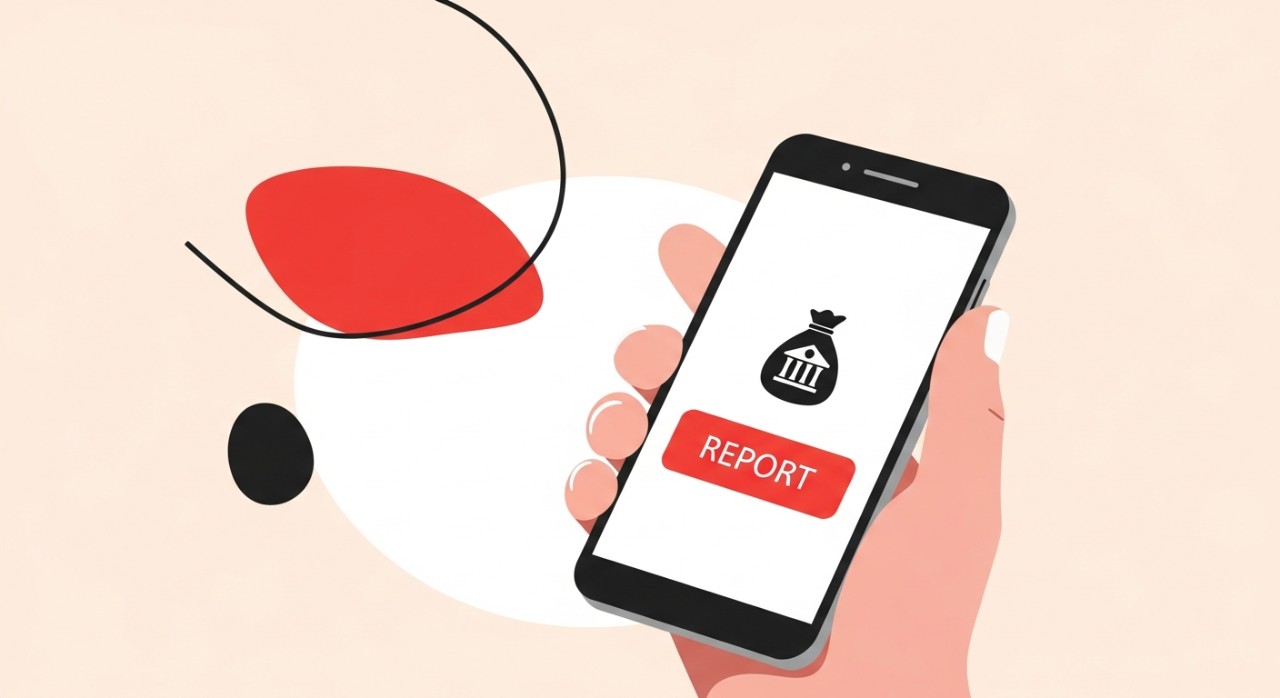 cara report akaun bank scammer