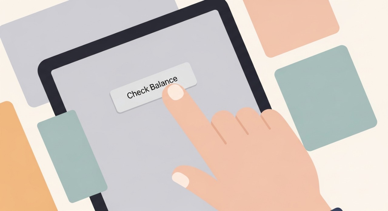 Langkah Mudah Semak Baki Pinjaman Terkini dan Tepat 1 Tangan pengguna sedang menekan butang untuk memeriksa status baki pinjaman secara dalam talian.