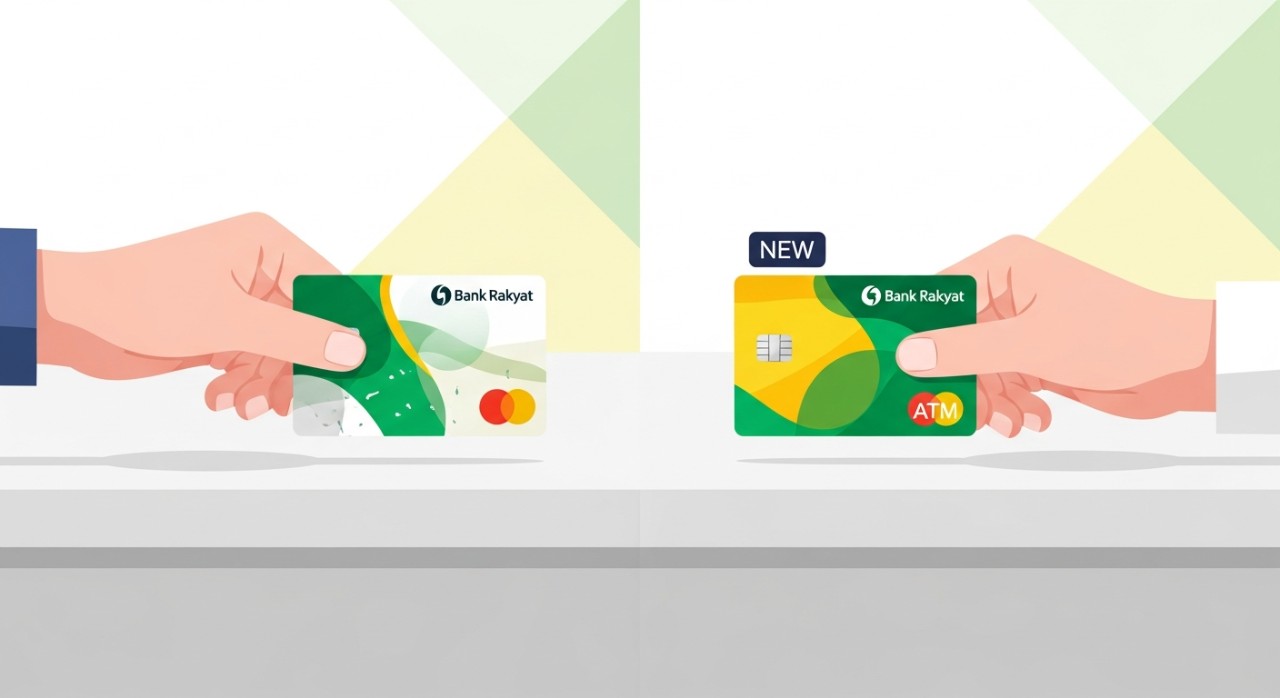 cara tukar kad atm bank rakyat