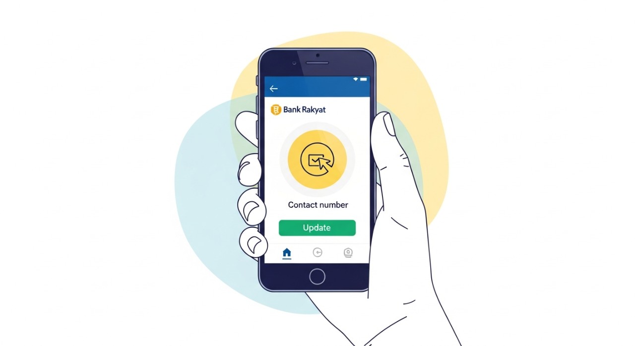 cara tukar nombor telefon bank rakyat