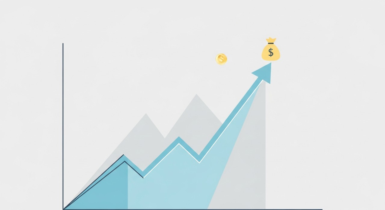 Cara Buat Simpanan Tetap Fixed Deposit Paling Untung 2026 1 Satu graf garis yang menunjukkan trend menaik ke atas, melambangkan peningkatan atau pulangan faedah yang tinggi.