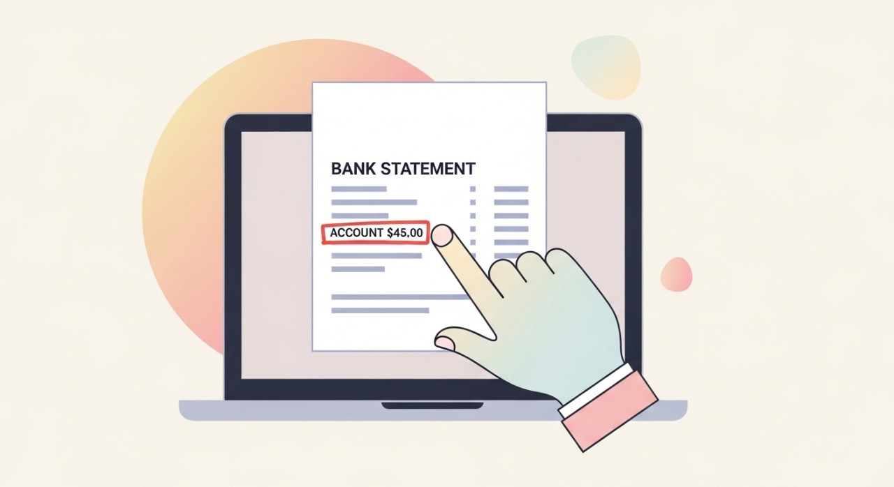 Kepentingan dan Struktur Nombor Akaun Pinjaman Wajib Ada 1 Tangan menunjukkan lokasi nombor akaun pinjaman pada penyata digital di skrin komputer.