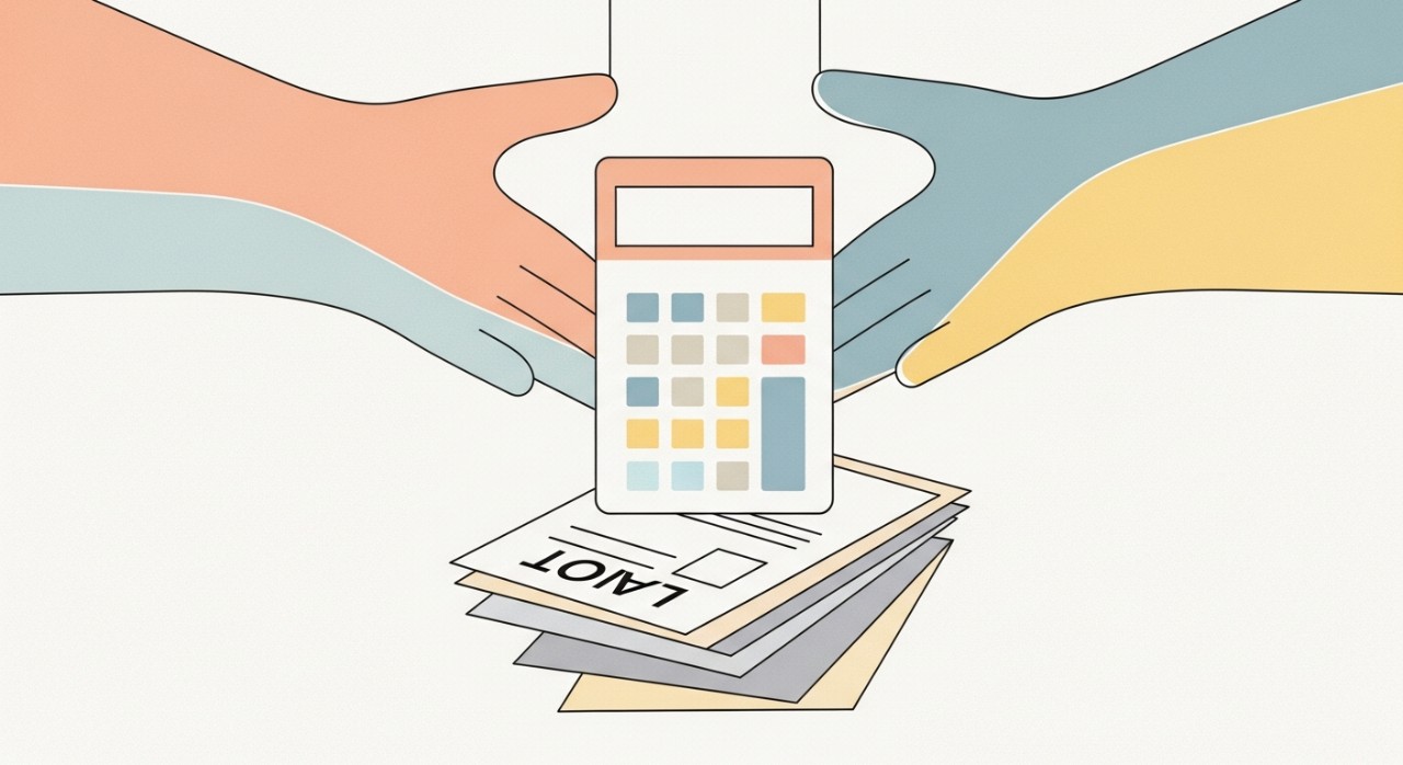 Panduan Lengkap Cara Rekod Bayaran Awal Pinjaman Anda 1 Tangan memegang kalkulator di atas dokumen pinjaman.
