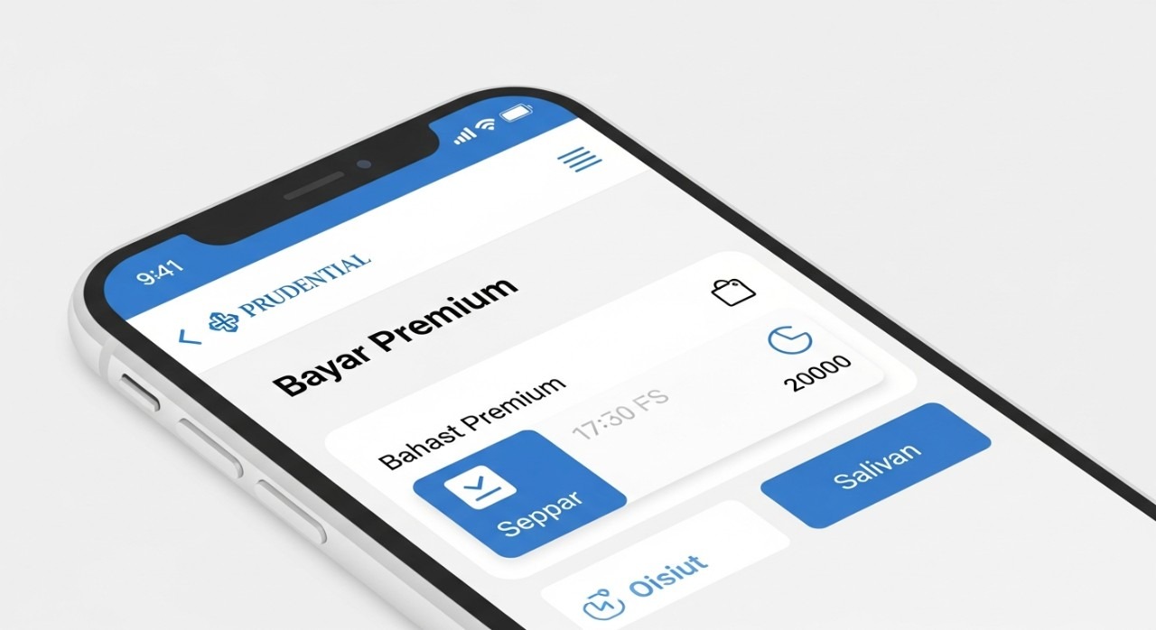 Cara Bayar Insurans Prudential Online Paling Mudah & Cepat 1 Antaramuka (interface) aplikasi Prudential di skrin telefon pintar yang menunjukkan pilihan pembayaran premium insurans.