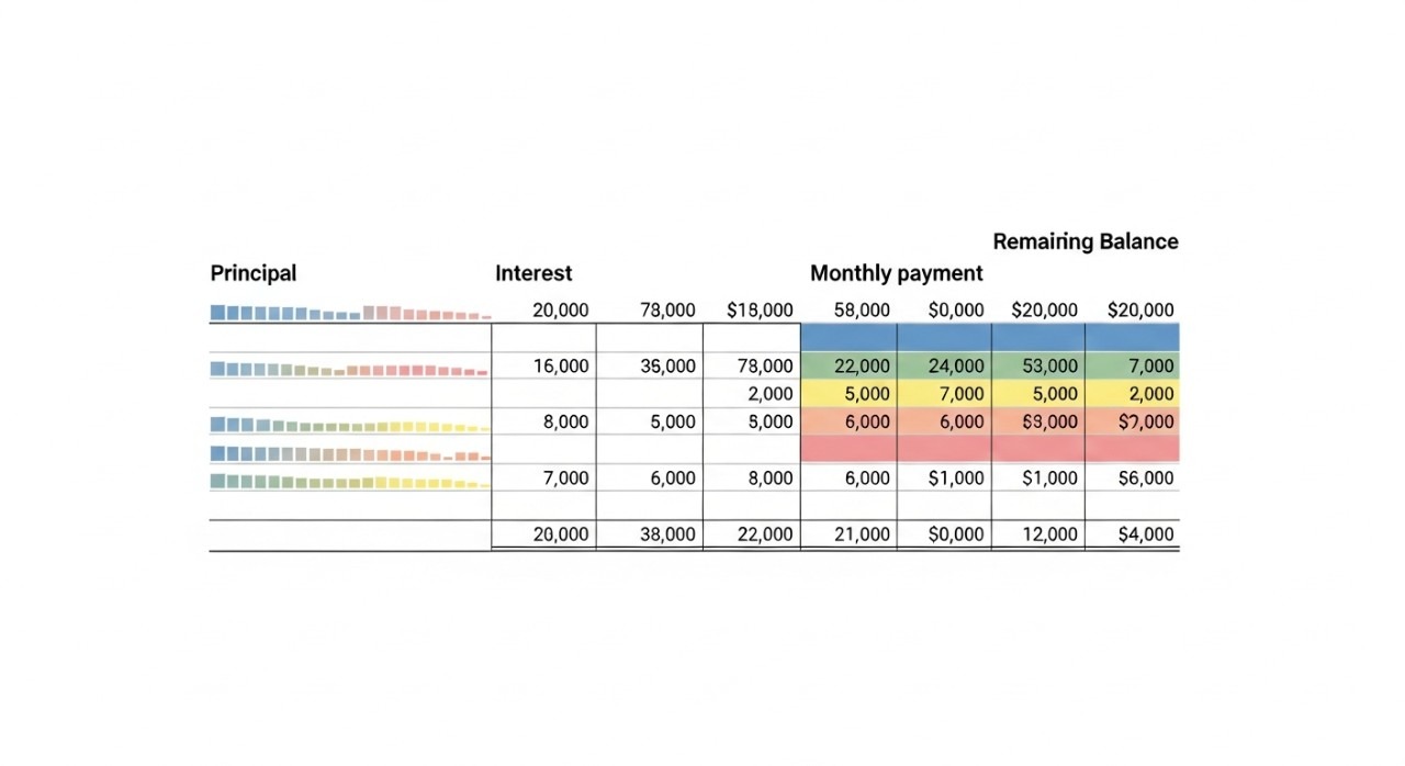 jadual amortisasi pinjaman kenderaan dengan bayaran bulanan rendah