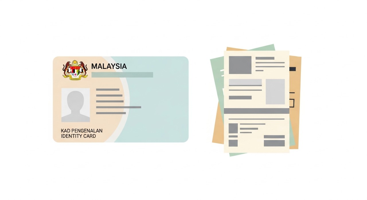 Cara Buka Akaun Simpanan BSN 2026: Panduan Lengkap 1 Kad pengenalan (MyKad) Malaysia diletakkan bersama beberapa dokumen sokongan yang diperlukan untuk pendaftaran.