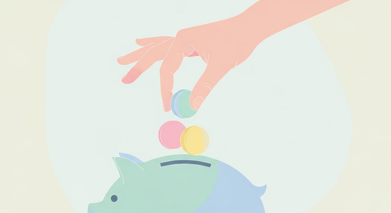 Cara Kira Penjimatan Faedah Bayaran Awal Pinjaman Anda 1 Tangan sedang meletakkan duit syiling ke dalam tabung simpanan.