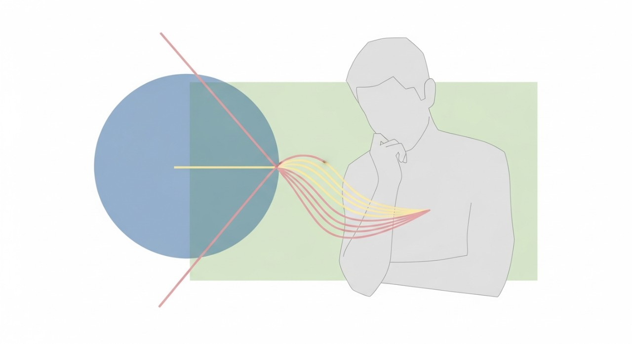Seseorang sedang memikirkan keputusan kewangan yang melibatkan bayaran awal pinjaman.