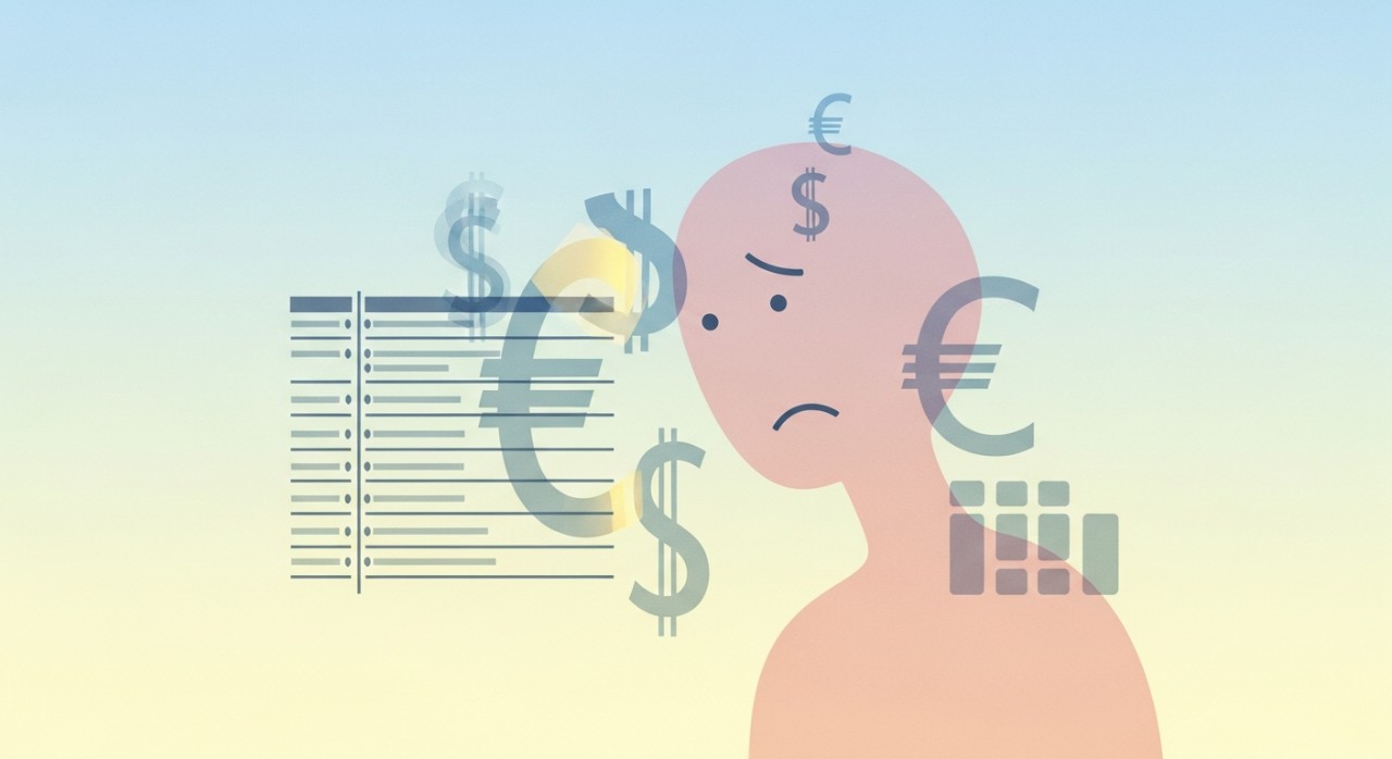 Kesan Bayaran Tambahan pada Jadual Kerja dan Projek 1 Seseorang sedang meneliti jadual dengan simbol wang dan kekeliruan.