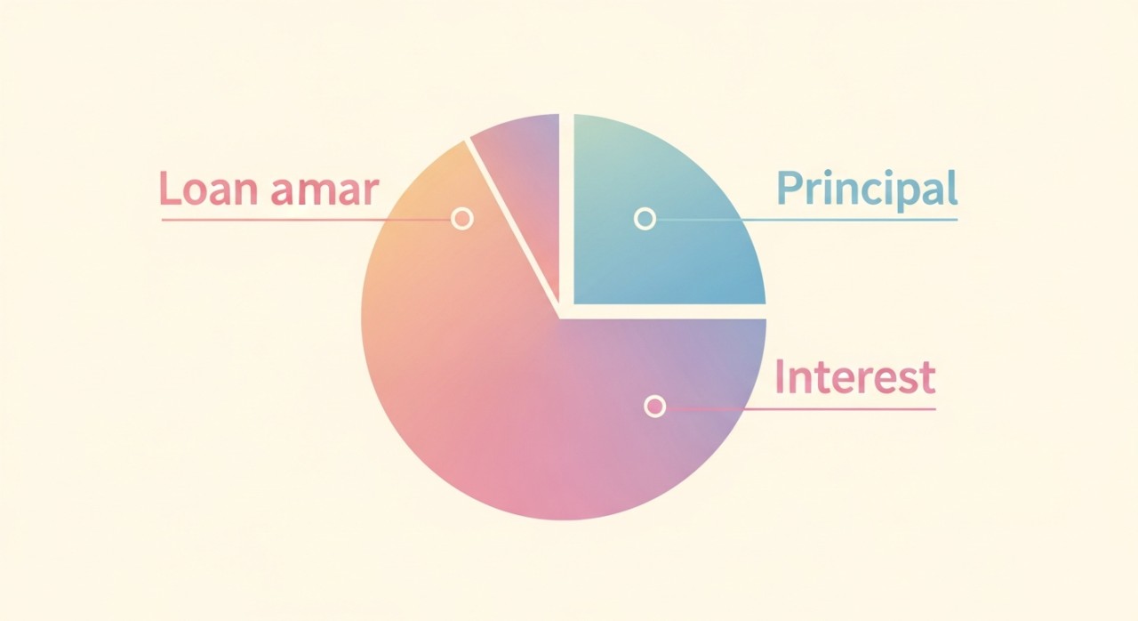 Perbezaan Ansuran dan Bayaran Pokok: Pengurusan Kewangan 1 Graf lingkaran menunjukkan pecahan pembayaran pinjaman kepada pokok dan faedah.