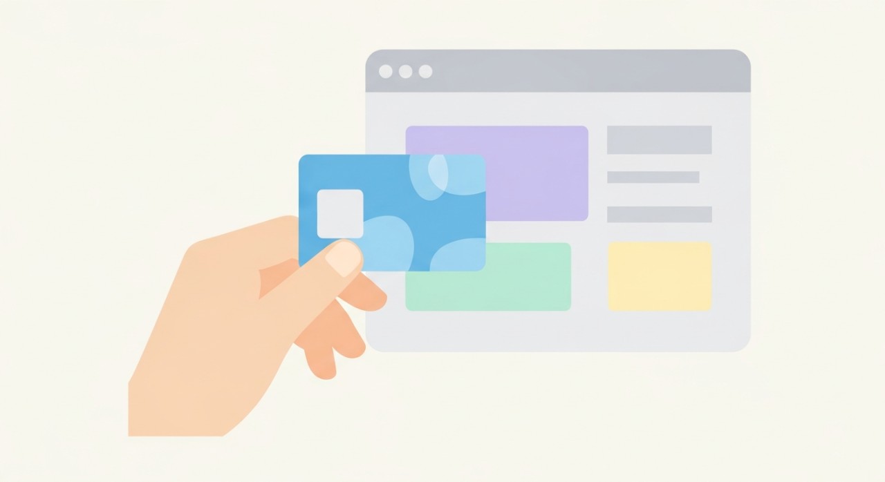 Tangan seseorang sedang memegang kad pengenalan di sebelah skrin komputer untuk pengesahan identiti pendaftaran CCRIS secara online.