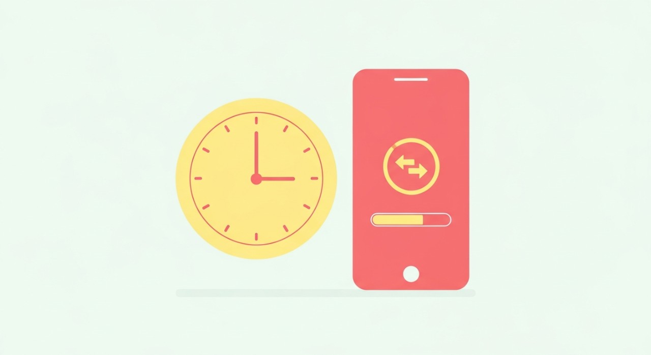 Cara Batalkan IBG Transfer Maybank: Panduan Penuh 1 Jam dinding ringkas diletakkan di sebelah telefon pintar yang memaparkan ikon transaksi perbankan.