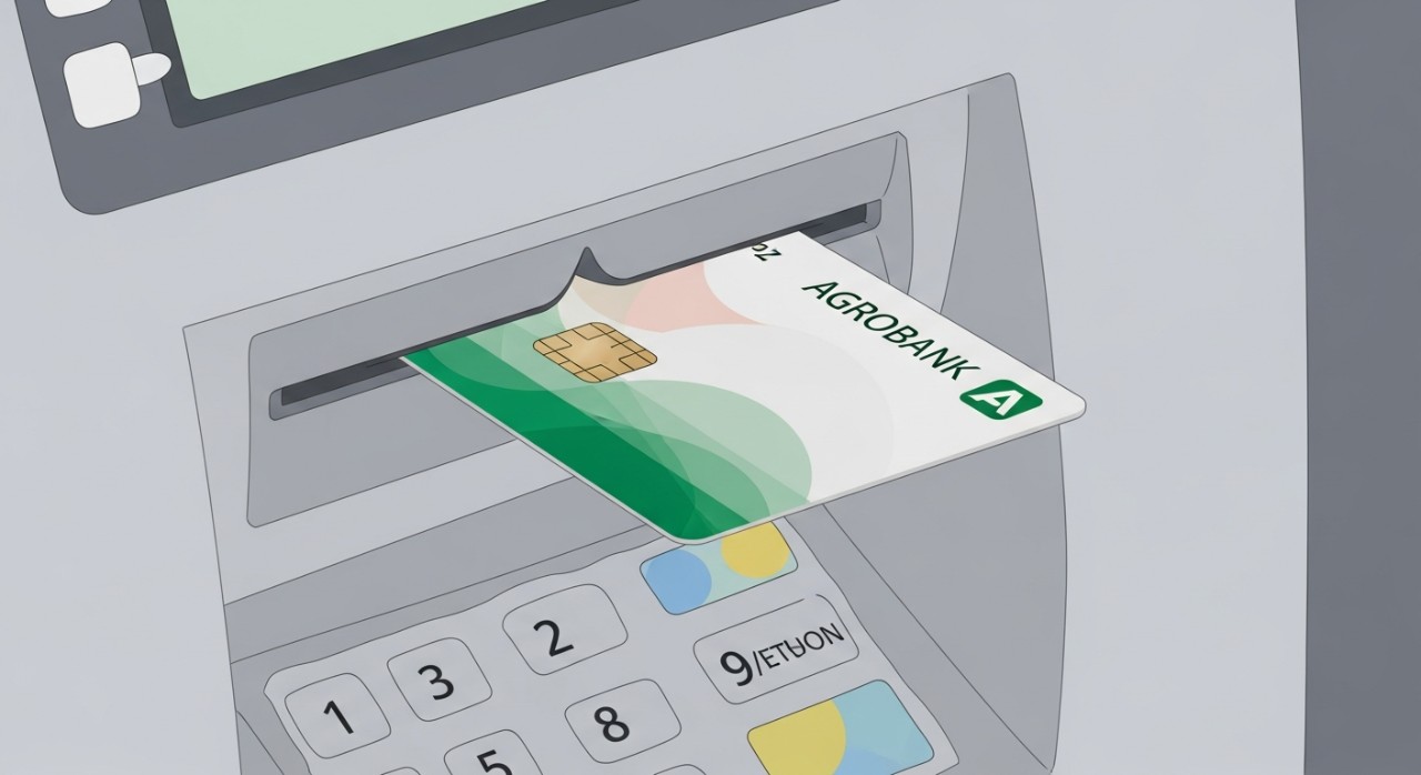 Kad bank Agrobank dimasukkan ke dalam slot mesin ATM untuk memulakan proses pengubahan had pemindahan wang.