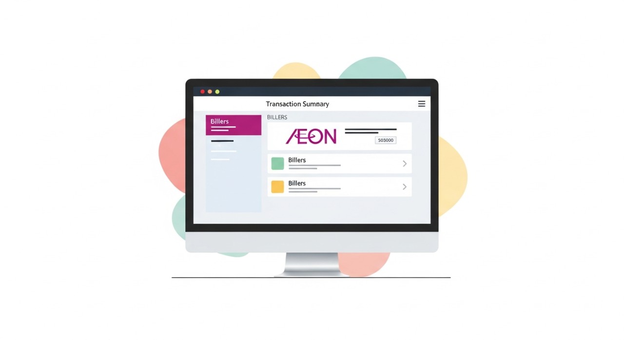 Cara Bayar AEON Credit AmBank Online & Caj 2026 1 Antara muka laman web perbankan internet AmBank yang menunjukkan senarai penerima pembayaran.