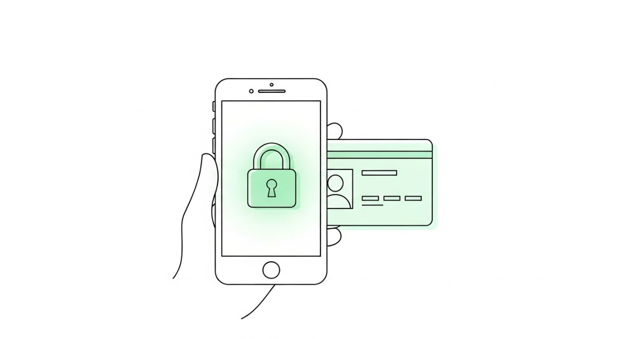 Panduan Lengkap Cara Daftar Bank Islam Online (GO2K) 1 Sebuah telefon pintar menunjukkan kod keselamatan di sebelah kad pengenalan.