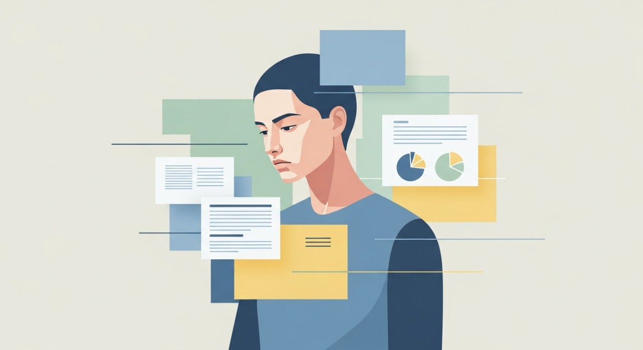 Seseorang sedang meneliti dokumen kewangan untuk memahami perbezaan kadar pinjaman.