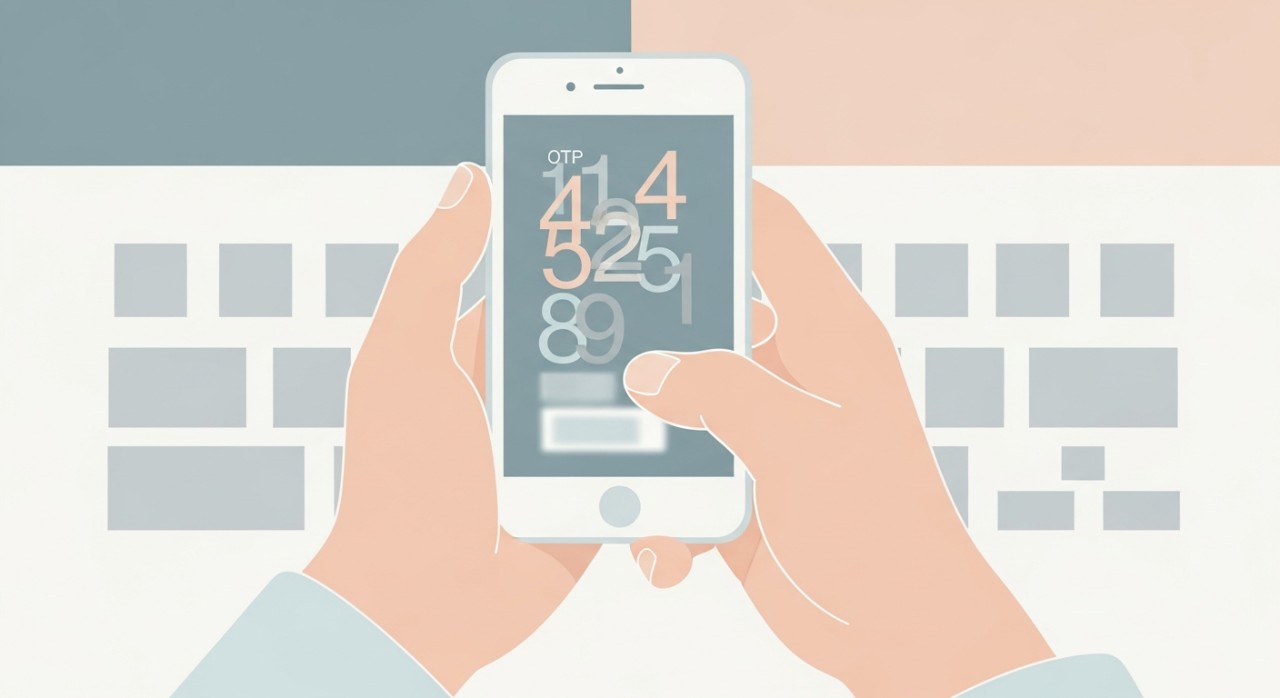 Panduan Lengkap Cara Register ASB Online Banking 1 Pandangan dekat tangan memegang telefon pintar yang memaparkan kod pengesahan (OTP) semasa proses pendaftaran akaun.