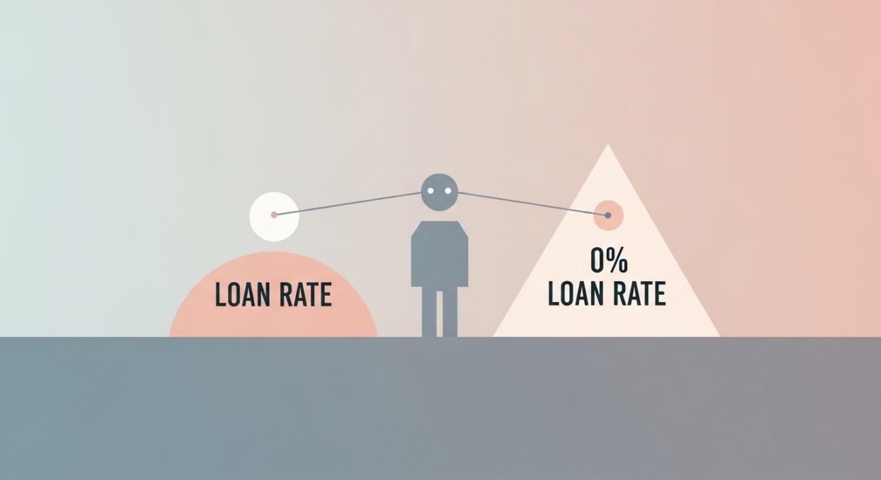 Jadual Pinjaman Fixed vs Variable Rate 2026: Mana Untung? 1 Seseorang sedang membandingkan dua pilihan kadar pinjaman pada dokumen atau skrin.