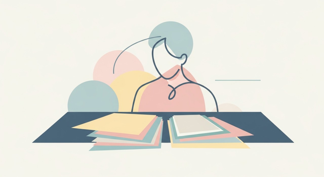 Seseorang sedang meneliti dokumen-dokumen yang berkaitan dengan pelbagai pilihan pinjaman kewangan.