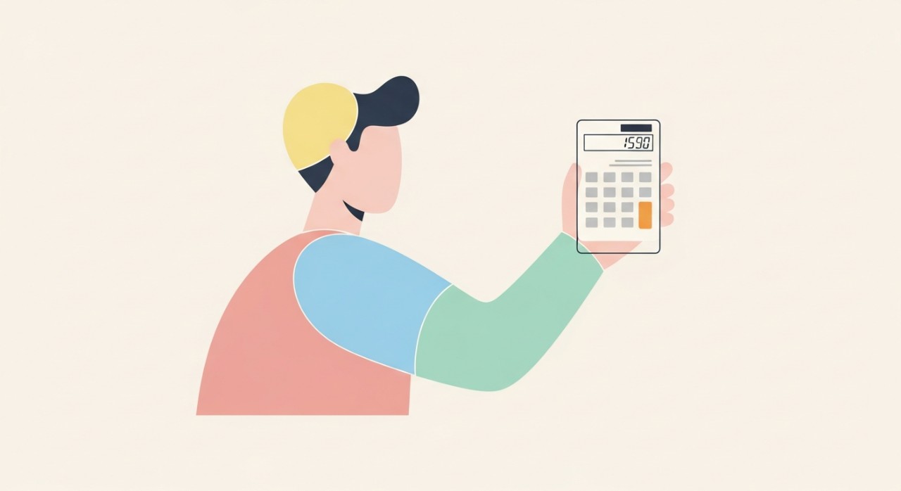 Formula Pengiraan Baki Belum Dibayar dengan Mudah 1 Seorang individu sedang mengira baki belum dibayar menggunakan kalkulator.