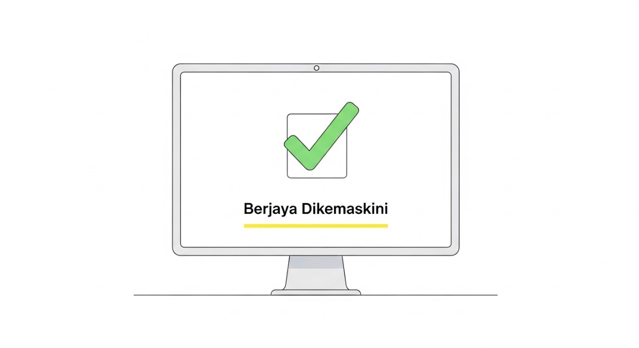 Skrin komputer menunjukkan mesej pengesahan bahawa had transaksi telah berjaya dikemaskini.