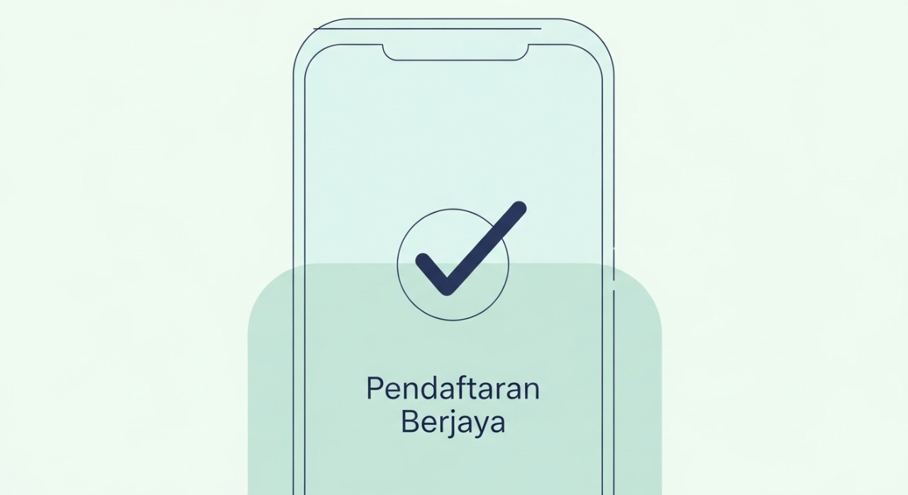Cara Daftar i Akaun KWSP Online 2026: Panduan Penuh A-Z 1 Skrin telefon bimbit memaparkan mesej pengesahan pendaftaran i-Akaun KWSP berjaya dengan tanda semak besar