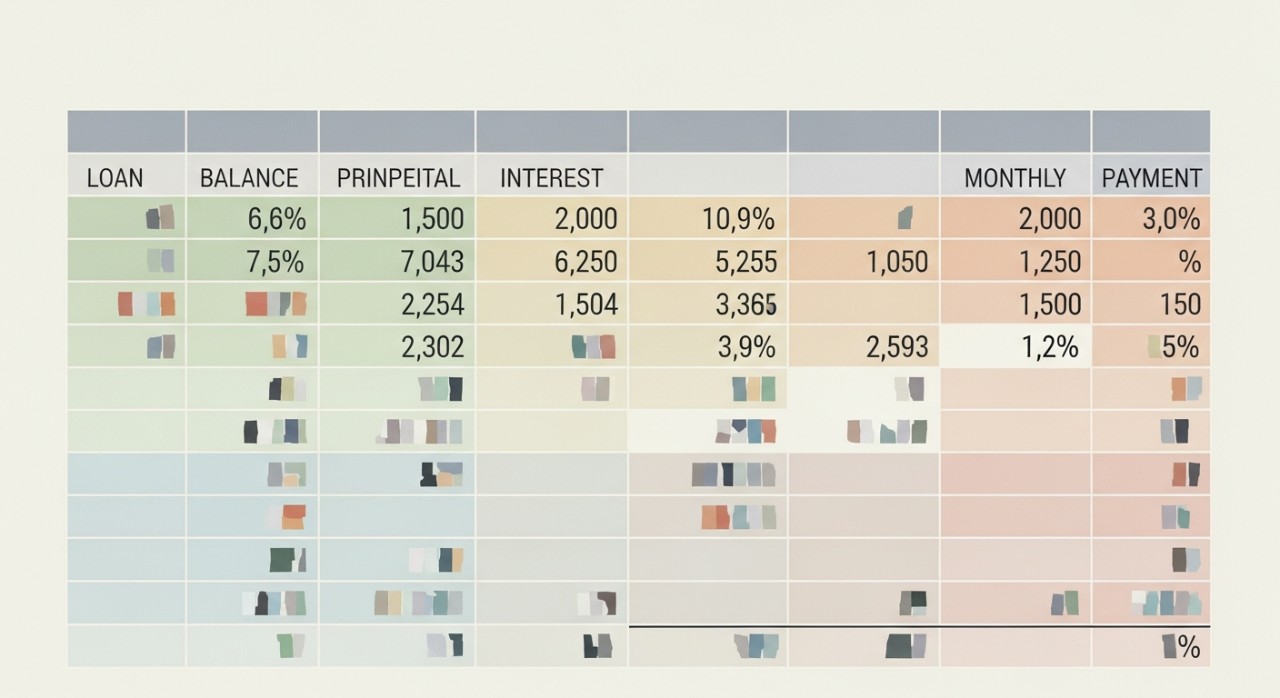 pengiraan baki pinjaman dalam jadual