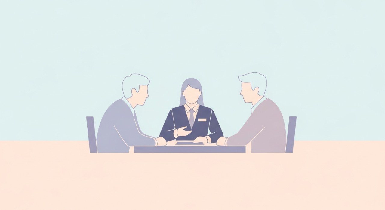 Jadual Pinjaman Peribadi Bank Rakyat 2026: Panduan Lengkap 1 Dua orang sedang berbincang mengenai permohonan pinjaman peribadi dengan seorang pegawai bank.