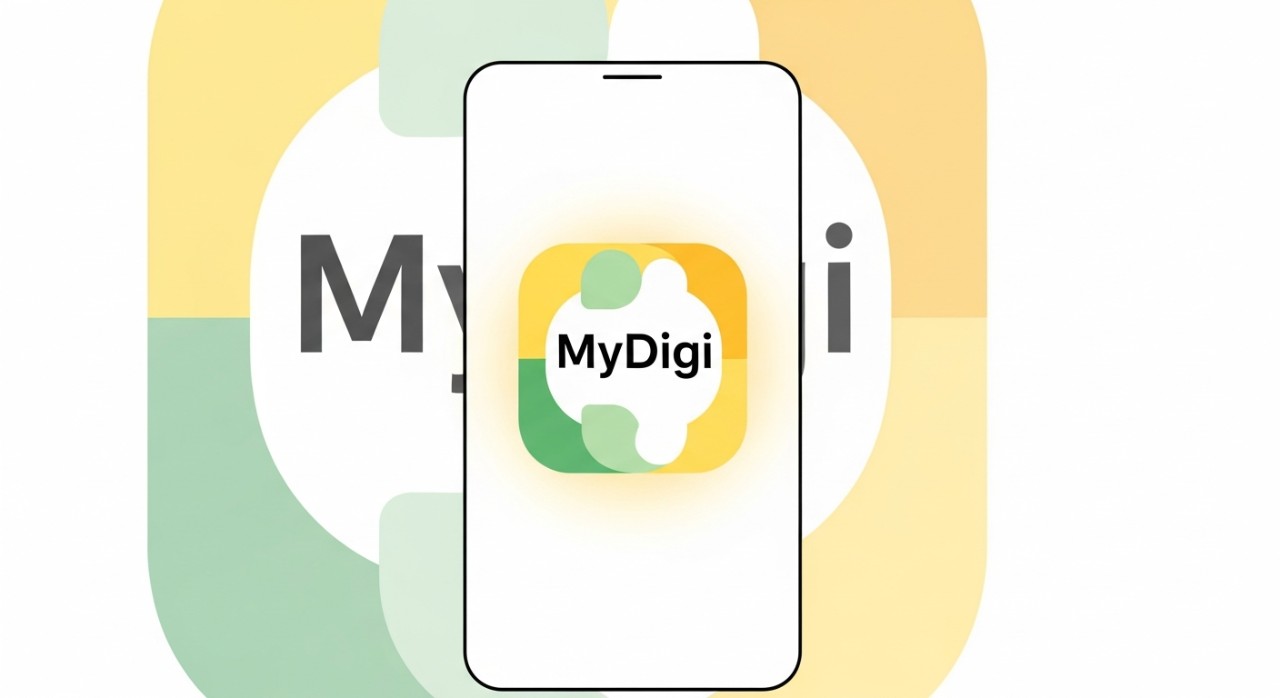 Cara Check Baki Digi Paling Pantas dan Tepat 1 Ikon aplikasi MyDigi dipaparkan pada skrin telefon pintar.