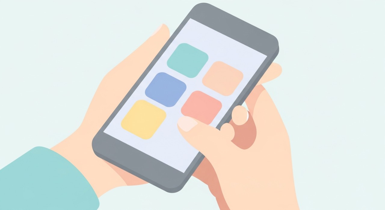 Cara Dapatkan Penyata Baki Bank Terkini Dengan Mudah 1 Tangan sedang menggunakan aplikasi perbankan mudah alih di telefon pintar