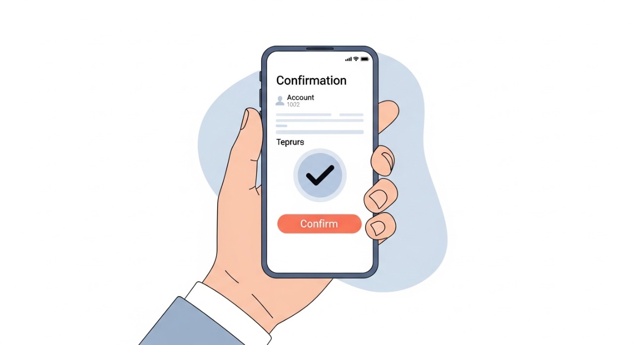 Panduan Cara Transfer Duit dari Akaun BSN ke Maybank 1 Tangan pengguna sedang menyemak butiran akaun pada skrin telefon pintar.