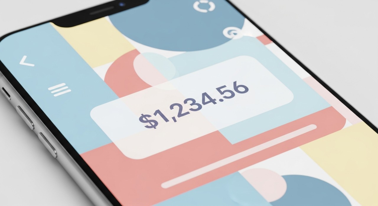 Panduan Lengkap Cara Daftar Aplikasi Semak Baki Bank Digital 1 Skrin telefon pintar yang menunjukkan paparan utama aplikasi dengan jumlah baki wang yang dipaparkan.