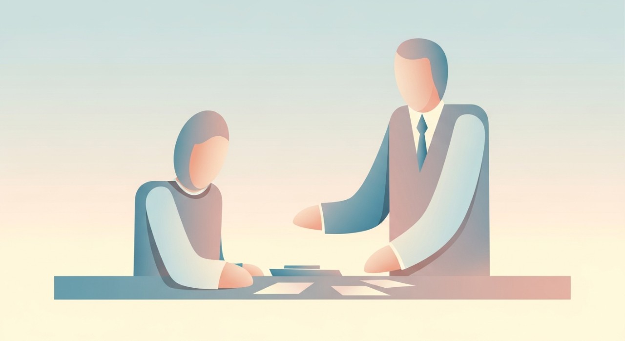 Seorang individu sedang berbincang dengan wakil syarikat kewangan mengenai pilihan pinjaman kereta terpakai.