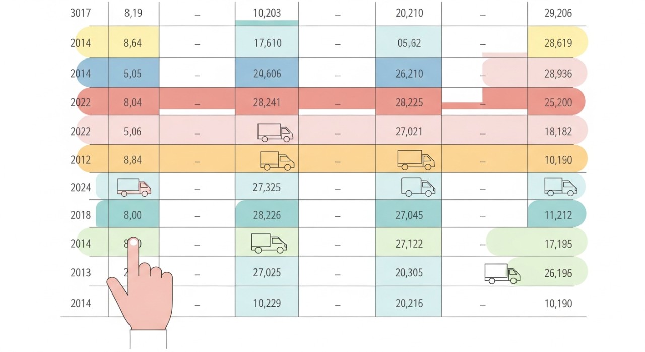 jadual pinjaman kenderaan komersial untuk armada