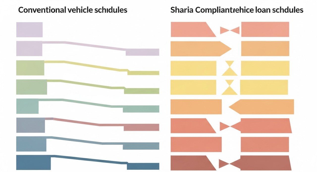jadual pinjaman kenderaan konvensional dan patuh syariah di bank bank utama