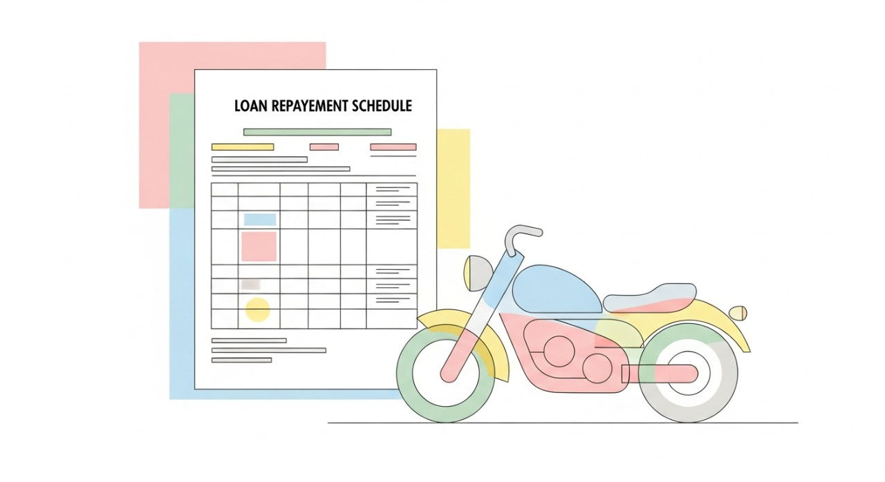 jadual pinjaman kenderaan konvensional untuk motosikal